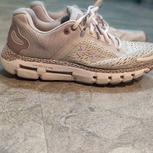 Pink Under Armour running shoes